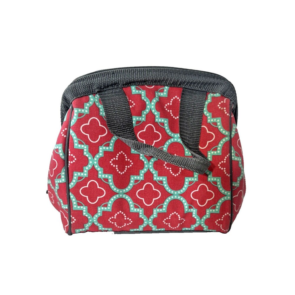 FIT & FRESH Insulated Cooler Salmon/Teal/Gray/White Lunch Tote Bag Lightweight